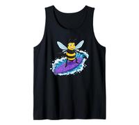 Funny Bee está surfeando una ola del océano 1 - Fan Fun Camiseta sin Mangas