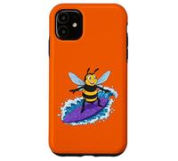 Funny Bee está surfeando una ola del océano 1 - Fan Fun Carcasa para iPhone 11