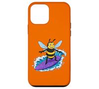 Funny Bee está surfeando una ola del océano 1 - Fan Fun Carcasa para iPhone 12 mini