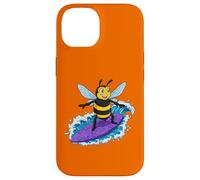 Funny Bee está surfeando una ola del océano 1 - Fan Fun Carcasa para iPhone 14
