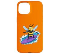 Funny Bee está surfeando una ola del océano 1 - Fan Fun Carcasa para iPhone 15
