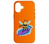 Funny Bee está surfeando una ola del océano 1 - Fan Fun Carcasa para iPhone 16