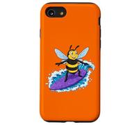 Funny Bee está surfeando una ola del océano 1 - Fan Fun Carcasa para iPhone SE (2020) / 7 / 8