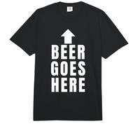 Funny Beer Goes Here Bold Text and Flecha Beber Humor Comfort Colors Adult Heavyweight T-Shirt