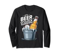 Funny Beer O'Clock National Beer Day Celebration Brew Fan Manga Larga