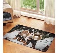 Funny Bernese Mountain Dog,Waterproof Pet Feeding Mat,PU Leather Placemats for Cat Dog Water Bowl,Food Mats,30x45cm