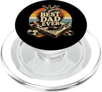 Funny Best Dad Ever Retro Disco de Vinilo Amante Puesta de Sol Vintage PopSockets PopGrip para MagSafe