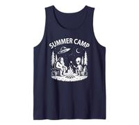Funny Best Summer Camp Ever Alien Bigfoot Camping Conspiración Camiseta sin Mangas