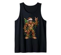 Funny Big Foot Feliz Navidad Santa Claus Funny Family Camiseta sin Mangas