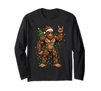 Funny Big Foot Feliz Navidad Santa Claus Funny Family Manga Larga