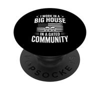 Funny Big House Oficial de Correcciones de la Comunidad Cerrada PopSockets PopGrip Adhesivo