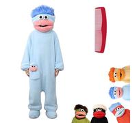 Funny Big Mouth Monster Adult Onesie Pajamas,Cozy Green Monster Hooded Fleece Onesie Oversized Pajama,Soft Plush Jumpsuit (FR/ES, Letras, M, Regular, Regular, Blue)