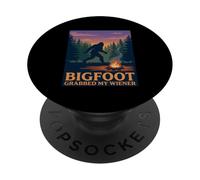 Funny Bigfoot Agarró Mi Wiener Camping Hotdog Juego de Palabras PopSockets PopGrip Adhesivo