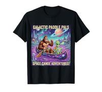 Funny Bigfoot Alien Canoa Trip Galaxy UFO Map Kayaking Art Camiseta