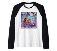 Funny Bigfoot Alien Canoa Trip Galaxy UFO Map Kayaking Art Camiseta Manga Raglan