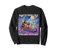 Funny Bigfoot Alien Canoa Trip Galaxy UFO Map Kayaking Art Sudadera