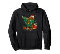 Funny Bigfoot Christmas Tree Lights Bigfoot Xmas Sasquatch Sudadera con Capucha