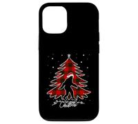 Funny Bigfoot Christmas Tree Lights Plaid Xmas Sasquatch Carcasa para iPhone 12/12 Pro