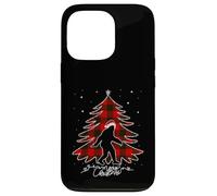 Funny Bigfoot Christmas Tree Lights Plaid Xmas Sasquatch Carcasa para iPhone 13 Pro