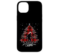 Funny Bigfoot Christmas Tree Lights Plaid Xmas Sasquatch Carcasa para iPhone 14 Plus
