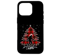 Funny Bigfoot Christmas Tree Lights Plaid Xmas Sasquatch Carcasa para iPhone 16 Pro
