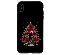 Funny Bigfoot Christmas Tree Lights Plaid Xmas Sasquatch Carcasa para iPhone XS MAX
