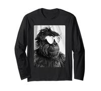 Funny Bigfoot con Gafas de Sol Criatura del Bosque Lindo Sasquatch Manga Larga