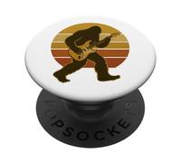 Funny Bigfoot Playing Guitar Bigfoot Musician Rock Music PopSockets PopGrip Adhesivo