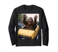 Funny Bigfoot Roller Coaster Meme Silly Graphic Sasquatch Manga Larga