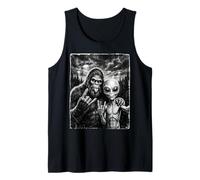 Funny Bigfoot Selfie Rock En UFO Sasquatch Camiseta sin Mangas