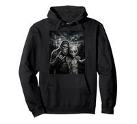 Funny Bigfoot Selfie Rock En UFO Sasquatch Sudadera con Capucha