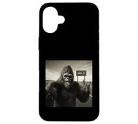 Funny Bigfoot Selfie UFOs UAP Área de Encuentro 51 Visitante Carcasa para iPhone 16 Plus