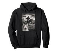 Funny Bigfoot T Rex Alien Invasion OVNI Gato asustado AI Sudadera con Capucha