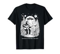 Funny bigfoot tocando la guitarra alienígena Groovin 'el OVNI desconocido Camiseta
