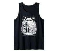 Funny bigfoot tocando la guitarra alienígena Groovin 'el OVNI desconocido Camiseta sin Mangas