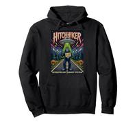 Funny Bigfoot UFO autoestopista Retro psicodélico Arte de Ciencia ficción Sudadera con Capucha