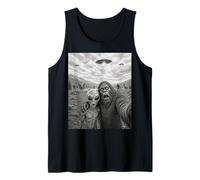 Funny Bigfoot Y Alien Selfie con Ovnis Y Cryptids Camiseta sin Mangas