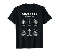 Funny Bike Bicycle Designs, Cosas Que Hago En Mi Tiempo Libre, Bici Divertida Camiseta Unisex-Adultos, Black, S