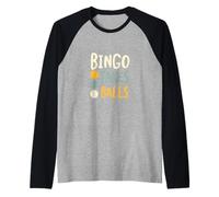 Funny Bingo Juego de Palabras Bingo Toma Bolas Camiseta Manga Raglan