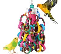 Funny Bird Chew, Perca masticable Natural, 15.74 x 7.87 x 7.87 Pulgadas, masticable con Cuerda, Accesorio de Juego Colgante, Juego de pájaros con diseño, Juguete Colorido para