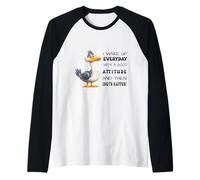 Funny Bird Grumpy Duck Sarcastic Quote Humor Joke Men Women Camiseta Manga Raglan