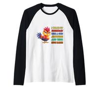 Funny Bird Grumpy Rooster Sarcastic Quote Chicken Humor Joke Camiseta Manga Raglan