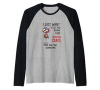 Funny Bird Quote Sarcastic I Dont Care Men Women Camiseta Manga Raglan