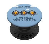 Funny Birds Chatting: I Don't Spread Conspiracy Theories PopSockets PopGrip Adhesivo