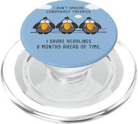 Funny Birds Chatting: I Don't Spread Conspiracy Theories PopSockets PopGrip para MagSafe