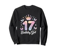 Funny Birthday Girl 17 Diciendo Sparkle Crown Magic Sudadera