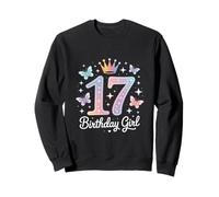 Funny Birthday Girl 17 Diciendo Sparkle Crown Magic Sudadera