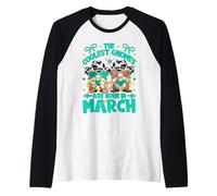 Funny Birthday GNOME Cowgirl and Cowboy Couple Born In March Camiseta Manga Raglan