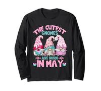 Funny Birthday Gnomes For Women and Grandma Who Born In May Manga Larga