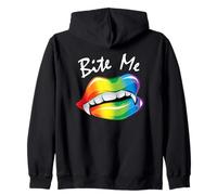 Funny Bite Me Halloween Costume Vampire Lips LGBTQ+ Pride Sudadera con Capucha